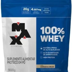 100% Whey Protein Refil 900g Cookies & Cream Max Titanium